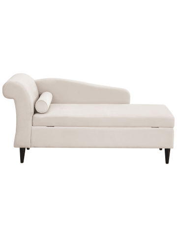 Beliani Chaiselongue LUIRO in Beige/Schwarz - (W) 160 x (H) 77 x (L) 70 cm