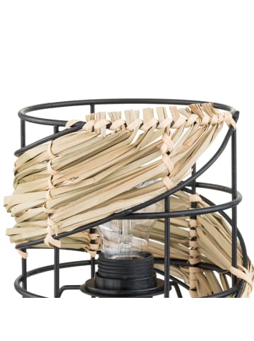 home24 Tischleuchte Vadum in Schwarz / Braun