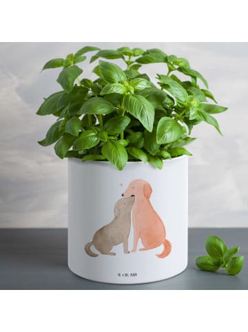 Mr. & Mrs. Panda Großer Blumenkübel Hunde Liebe ohne Spruch in Weiß