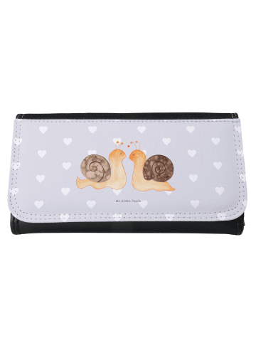 Mr. & Mrs. Panda Portemonnaie für Damen Schnecken Liebe ohne Spruch in Grau Pastell