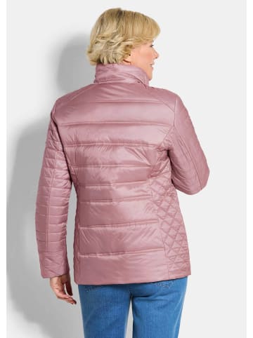 GOLDNER Kurzgröße:  Steppjacke Übergangsjacke mit Muster-Mix in rosé
