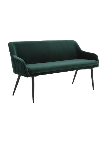 SalesFever Sitzbank elegant 160 cm mit Diamantsteppung und Bezug aus Samt in Tannengrün
