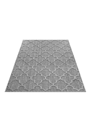 KADIMA DESIGN Teppich Outdoor Flachgewebe Skandi-Muster Polypropylen Balkon in Grau