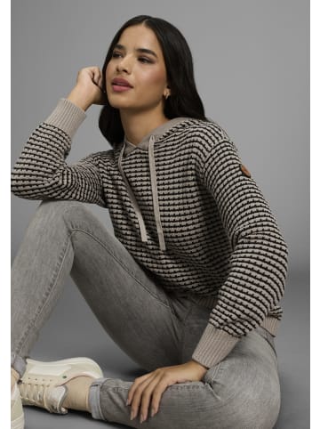 Strickpullover in schwarz-beige
