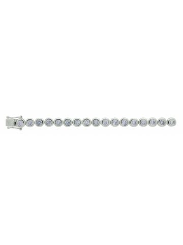 Adeliás Damen 925 Silber Armband mit Zirkonia 21 cm Ø 6,5 mm in silber