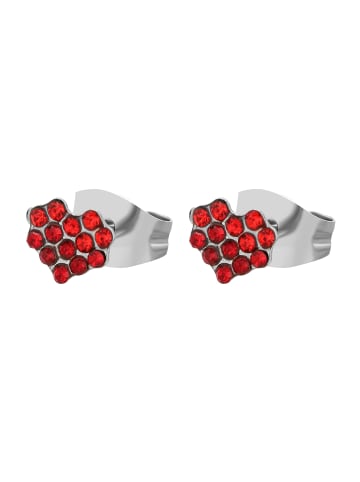 Adeliás Damen Ohrringe – Ohrstecker aus Edelstahl mit Strass Steinchen in silber