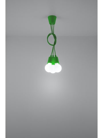 Nice Lamps Hängleuchte RENE 3 in Grün mit dem longen PVC-Kabel Minimalistisch E27 NICE LAMS