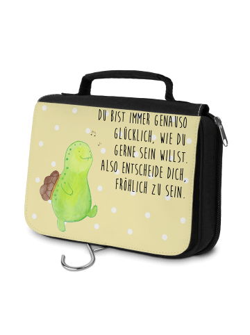 Mr. & Mrs. Panda Waschtasche Schildkröte Pfeifen mit Spruch in Gelb Pastell