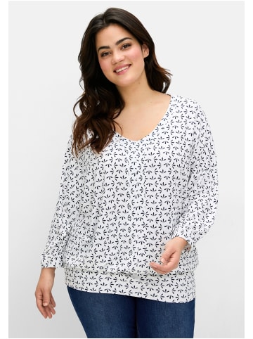 sheego Shirt in ecru gemustert