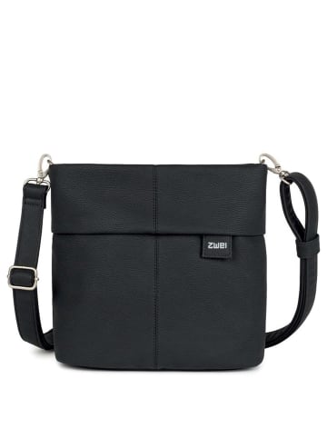 Zwei Mademoiselle M8 - Schultertasche 25 cm (sage) in nubuk-black