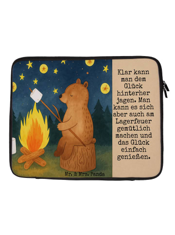 Mr. & Mrs. Panda Laptop Sleeve Bär & Marienkäfer Lagerfeuer Desi... in Weiß