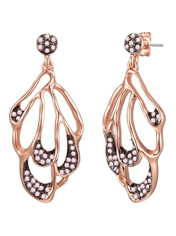 Lulu & Jane Ohrstecker Metall-Legierung verziert mit Kristallen von Swarovski® in roségold