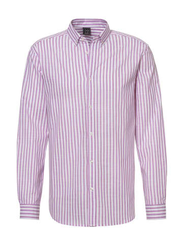 John Devin Langarmhemd in rosa-gestreift