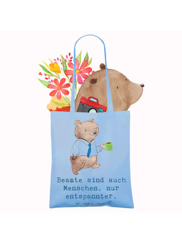 Mr. & Mrs. Panda Schultertasche Beamtin Entspannt mit Spruch in Sky Blue