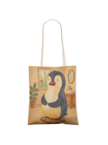 Mr. & Mrs. Panda Henkeltasche Pinguin Diät Design ohne Spruch in Weiß