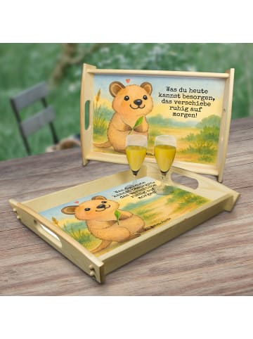 Mr. & Mrs. Panda tablett aus holz Quokka Happy Design mit Spruch in Weiß
