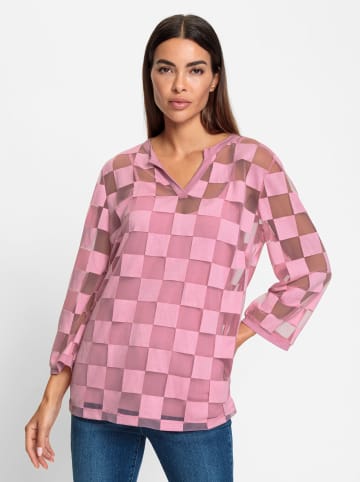 Heine Bluse in altrosa-kariert