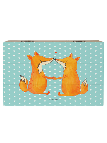 Mr. & Mrs. Panda Box Füchse Liebe ohne Spruch in Türkis Pastell