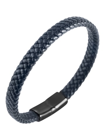 Adeliás Damen Armband – Textilarmband aus Leder 20 cm in silber
