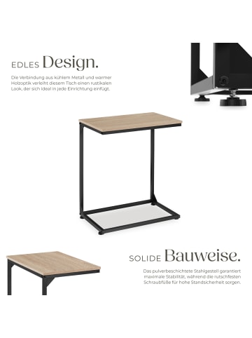 tectake Beistelltisch Cardiff 55,5 x 35 x 67 cm, Industrial Holz hell, Eiche Sonoma