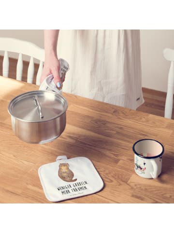 Mr. & Mrs. Panda Potholder Otter Muschel mit Spruch in Weiß