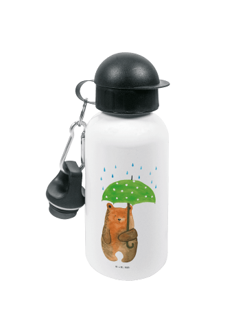Mr. & Mrs. Panda Kindertrinkflasche Bär Regenschirm ohne Spruch in Weiß