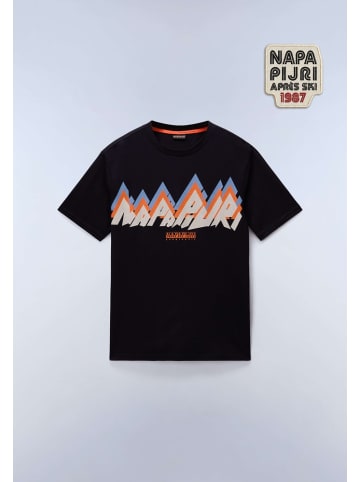 Napapijri T-Shirt "S-Fiemme Ss" in Schwarz