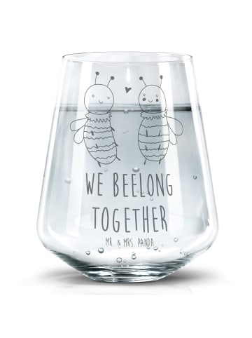 Mr. & Mrs. Panda Trinkglas Biene Verliebt mit Spruch in Transparent