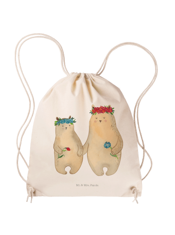 Mr. & Mrs. Panda wander rucksack Bären mit Blumenkranz ohne Spruch in Creme