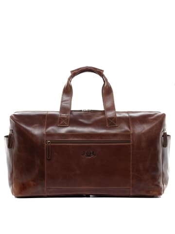 SID & VAIN Leder-Reisetasche echt Leder Weekender groß XL-braun BRISTOL in braun