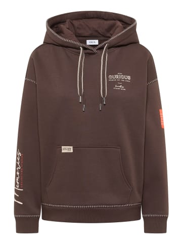 Cecil Sweatshirt mit dekorativen Nähten in Macchiato Brown