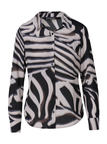 KOROSHI Langärmliges bedrucktes Damenhemd in SCHWARZ