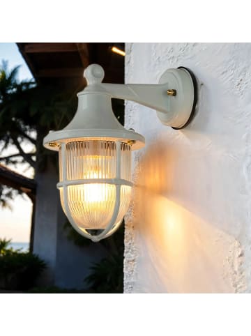 Licht-Erlebnisse Außen Wandlampe (B)14 x (H)27 cm in Weiß