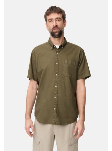 Camel Active Kurzarmhemd aus Leinenmix in Grün