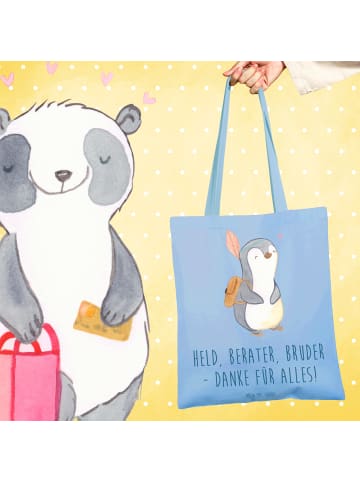Mr. & Mrs. Panda ToteBag Held Bruder mit Spruch in Sky Blue