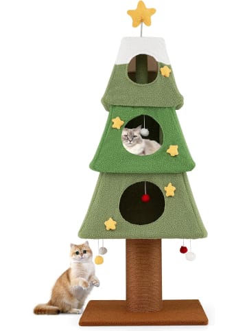 COSTWAY Kratzbaum Weihnachten 162 cm in Grün