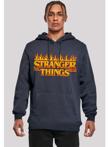 F4NT4STIC Hoodie Stranger Things Fire Logo Women Netflix TV Series in marineblau