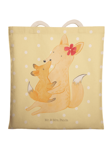 Mr. & Mrs. Panda Tote Bag Fuchs Mama ohne Spruch in Gelb Pastell