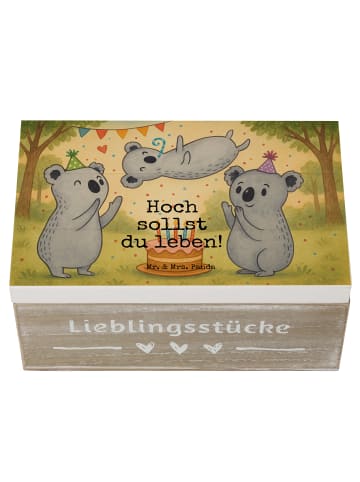 Mr. & Mrs. Panda Holzkiste Koalas Geburtstag Design mit Spruch in Weiß