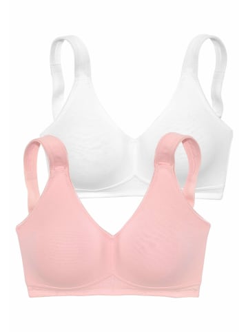 PETITE FLEUR Entlastungs-BH in rosa+weiß