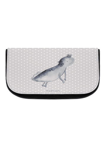 Mr. & Mrs. Panda Make-Up Tasche Axolotl Schwimmen ohne Spruch in Grau Pastell