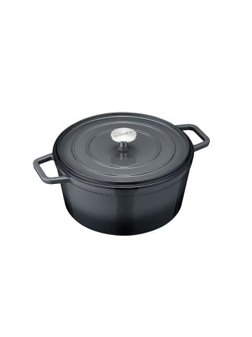Bräter/Kochtopf rund, Gusseisen- b.iron in schwarz/grau