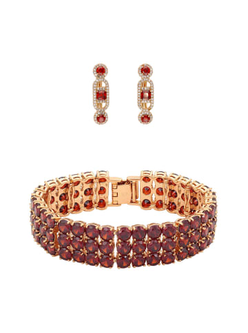 faina Women Jewelry Set in rose gold red