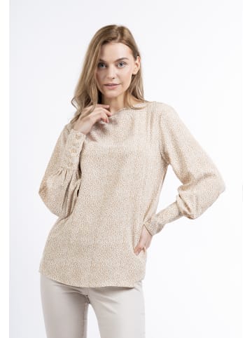DreiMaster Klassik Damen Blusenshirt in Hellbeige Weiss