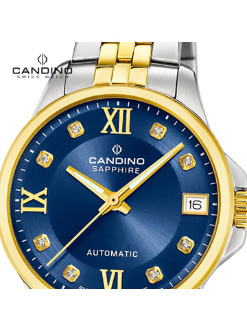 Candino Analog-Armbanduhr Candino Automatik silber, gold mittel (ca. 34mm)