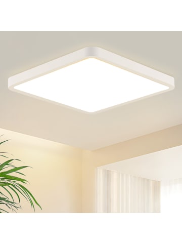 ZMH Deckenleuchte LED in Weiß Ø23CM Eckig 3000K warmweiß Flurlampe 18W