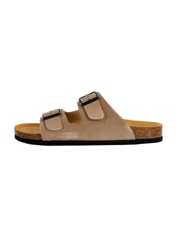 Plakton Beta-Leder-Pantoletten Braun