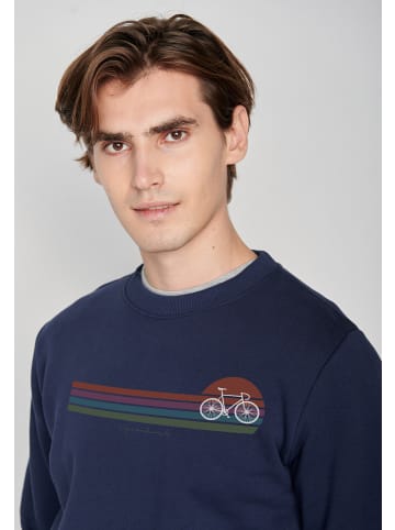 GreenBomb Sweatshirt Bike Sunset Stripes in Marineblau