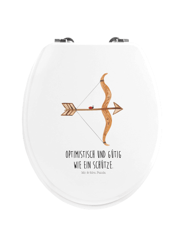 Mr. & Mrs. Panda WC Sitz Sternzeichen Schütze mit Spruch in Weiß