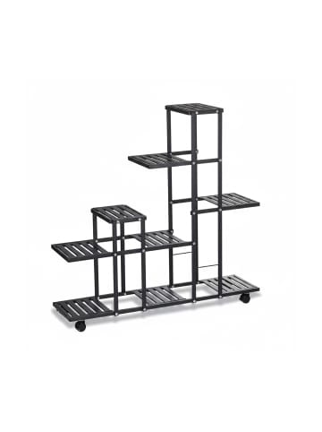 relaxdays Blumenständer in Schwarz - (B)93 x (H)91,5 x (T)26 cm